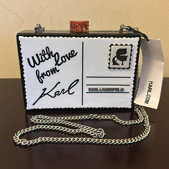 Karl largerfeld limited edition chain purse with dustbag! Unisex!!